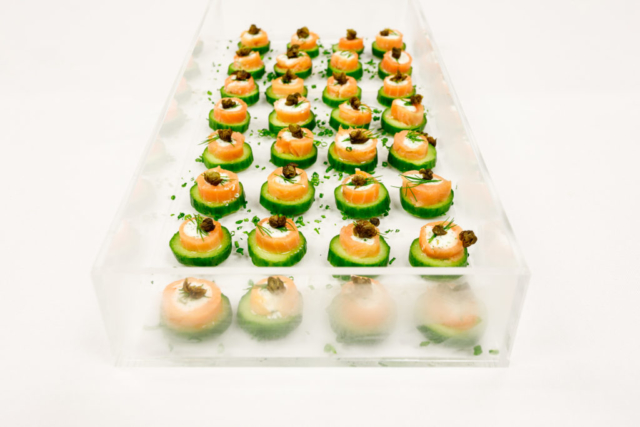 smoked salmon, cucumber and dill cream cheese rolls